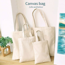 Load image into Gallery viewer, White Canvas Shopping Bags Eco Reusable Foldable Shoulder Bag Large Handbag Fabric Cotton Tote Bag for Women Shopping Bags
