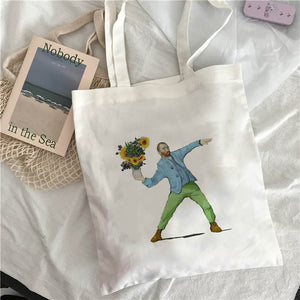 Van Gogh shopping Bag Art Oil Painting Graphic Canvas Shoulder Bag Cute Female Harajuku Ulzzang Grunge Tote Shopper Bag