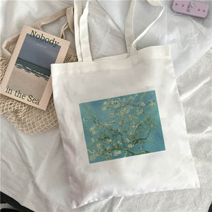 Van Gogh shopping Bag Art Oil Painting Graphic Canvas Shoulder Bag Cute Female Harajuku Ulzzang Grunge Tote Shopper Bag