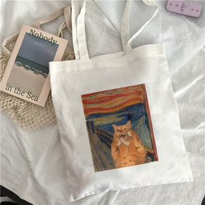 Van Gogh shopping Bag Art Oil Painting Graphic Canvas Shoulder Bag Cute Female Harajuku Ulzzang Grunge Tote Shopper Bag