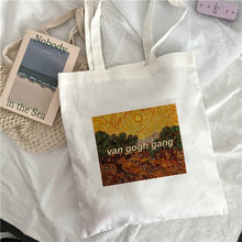 Load image into Gallery viewer, Van Gogh shopping Bag Art Oil Painting Graphic Canvas Shoulder Bag Cute Female Harajuku Ulzzang Grunge Tote Shopper Bag
