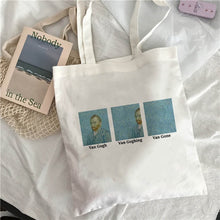 Load image into Gallery viewer, Van Gogh shopping Bag Art Oil Painting Graphic Canvas Shoulder Bag Cute Female Harajuku Ulzzang Grunge Tote Shopper Bag
