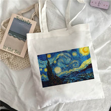 Load image into Gallery viewer, Van Gogh shopping Bag Art Oil Painting Graphic Canvas Shoulder Bag Cute Female Harajuku Ulzzang Grunge Tote Shopper Bag
