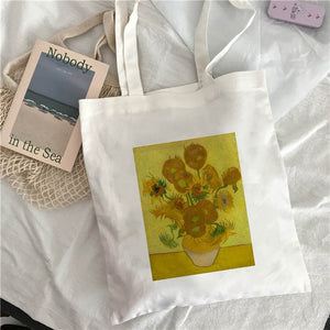 Van Gogh shopping Bag Art Oil Painting Graphic Canvas Shoulder Bag Cute Female Harajuku Ulzzang Grunge Tote Shopper Bag