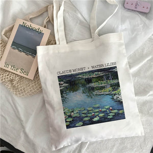 Van Gogh shopping Bag Art Oil Painting Graphic Canvas Shoulder Bag Cute Female Harajuku Ulzzang Grunge Tote Shopper Bag