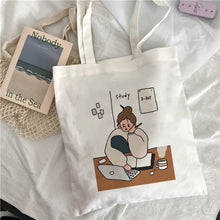 Load image into Gallery viewer, Van Gogh shopping Bag Art Oil Painting Graphic Canvas Shoulder Bag Cute Female Harajuku Ulzzang Grunge Tote Shopper Bag
