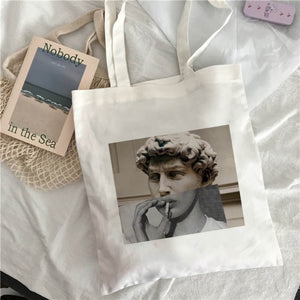 Van Gogh shopping Bag Art Oil Painting Graphic Canvas Shoulder Bag Cute Female Harajuku Ulzzang Grunge Tote Shopper Bag