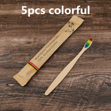 Load image into Gallery viewer, 5/10pcs eco friendly toothbrush Bamboo Resuable Toothbrushes Portable Adult  Wooden Soft Tooth Brush for Home Travel Hotel use
