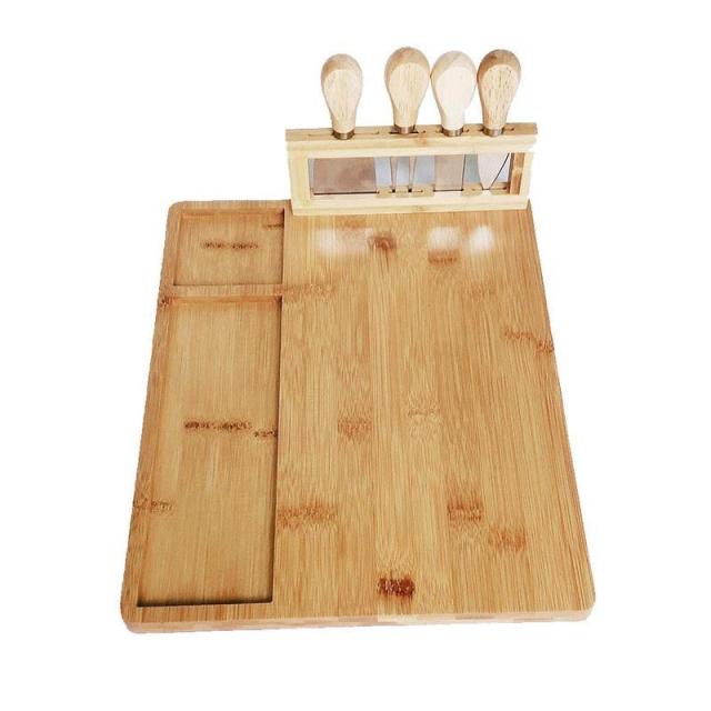Bamboo Cheese Board Set Cooked Food Platter Meat Board Cheese Cutting Board Party Kitchen Utensils Cutting Board 1PC