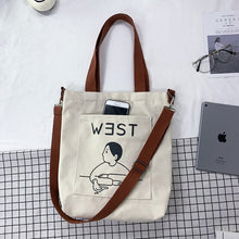 Load image into Gallery viewer, Women&#39;s Tote Bags Handbag Ladies Casual Shoulder Bag Female Cross Body Bags 2021 Cotton Cloth Shopper Bag Girl Messenger Bag
