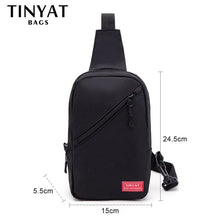 Load image into Gallery viewer, TINYAT Sling bag For 7.9 pad Black Casual Functional Men Chest Bag Pack dual earphone jack Men Shoulder Messenger Bags Pack Bag
