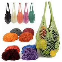 Load image into Gallery viewer, Totes Mesh Bag Cotton String Produce Shopping Turtle-bags Grocery Long Handle Net Shoulder-Bag Fruit Vegetable Reusable
