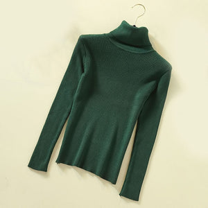 JMPRS Turtleneck Women Pullover Sweater Spring Jumper Knitted Basic Top Fashion Autumn Long Sleeve Korean Ladies Clothes 2021