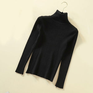 JMPRS Turtleneck Women Pullover Sweater Spring Jumper Knitted Basic Top Fashion Autumn Long Sleeve Korean Ladies Clothes 2021