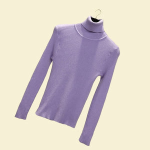 JMPRS Turtleneck Women Pullover Sweater Spring Jumper Knitted Basic Top Fashion Autumn Long Sleeve Korean Ladies Clothes 2021