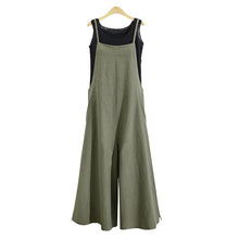 Load image into Gallery viewer, Women Strap Loose Jumpsuit Summer Casual Wide Leg Pants Solid Dungaree Bib Overalls Sleeveless Oversized Cotton Linen Jumpsuits
