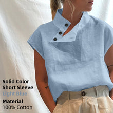 Load image into Gallery viewer, Celmia Stylish Women Shirts 2022 Summer Cotton Linen Oversized Blouses Short Sleeve Blusas Casual Loose Camisas Solid Tunic Top
